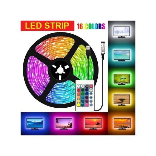Led Strip Light 5m Flexible Étanche 16 Couleurs Haute Qualité Avec Télécommande