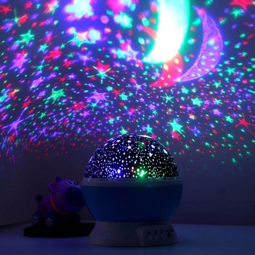 Veilleuse Projecteur Ciel Étoilé Rotative – Lampe LED USB pour Sommeil Bébé et Enfant