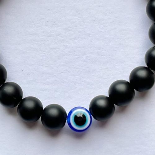 Bracelet Black Beads & Blue Eye Emoji thumbnail 3