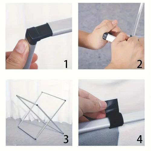 Panier À Linge Pour Vêtements Sales 3 Grilles Oxford Imperméables Portables Et Pliables + Sticker thumbnail 2