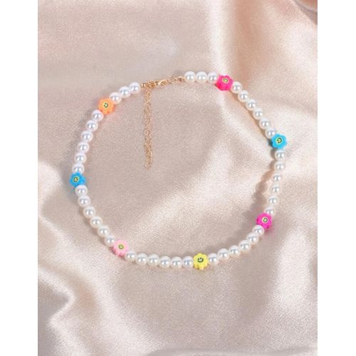 Colorful Flower Emoji Collier & Perle Simple