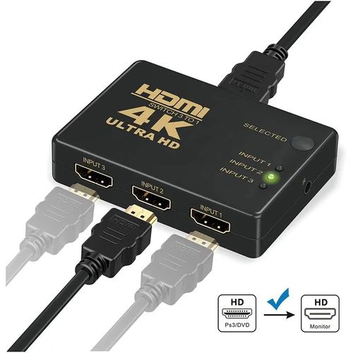 Switch Commutateur Vidéo 1080p 3d 3 Ports 3x1 3 En 1 Sortie + Choose