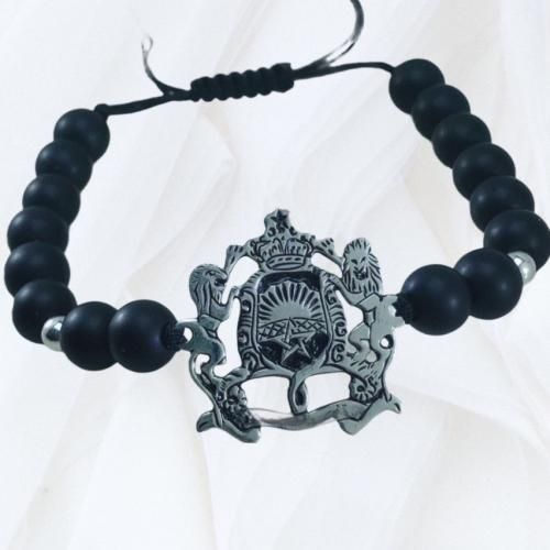 Bracelet Black Beads Royaume Argenté