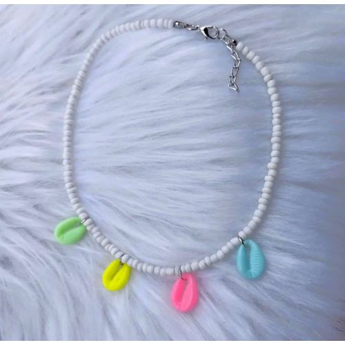 Collier Blanc & Colorful Wed3a Coquillage