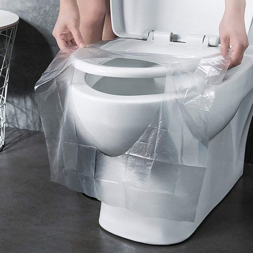 Lot De 100 Couvre-sièges Pour Abattant Toilette Wc Étanche Jetable + Sticker