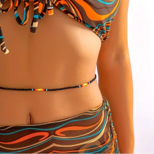 Chaîne De Ventre Noir & Colorful Beads, Chaine De Taille Pour Femme thumbnail 3