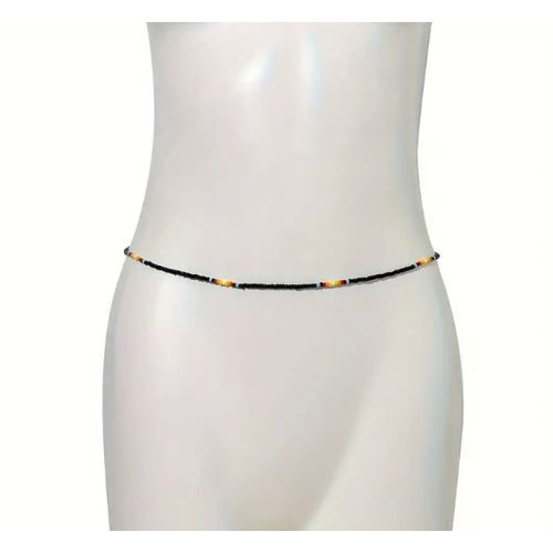 Chaîne De Ventre Noir & Colorful Beads, Chaine De Taille Pour Femme