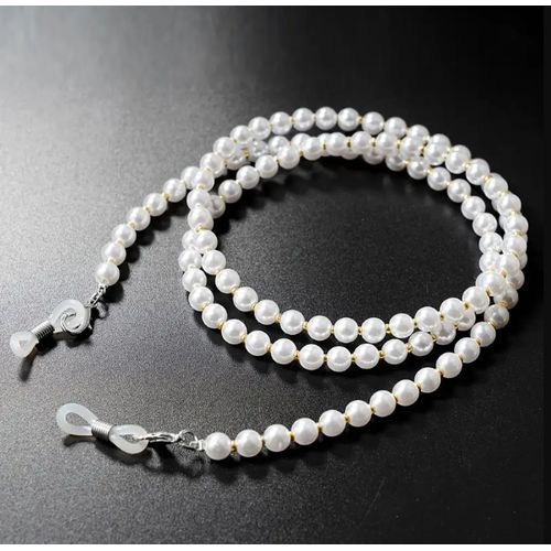 Chaîne De Lunettes Perle Blanc Classique & Mini Gold Beads