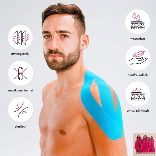 Bandes De Kinésiologie Sport 5m Pour Récupération Muscles + Sticker Choose