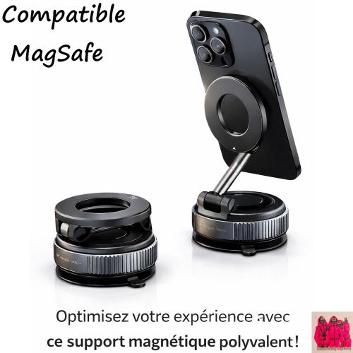Support Téléphone Voiture Magnétique Ventouse, Compatible Avec Magsafe thumbnail 1