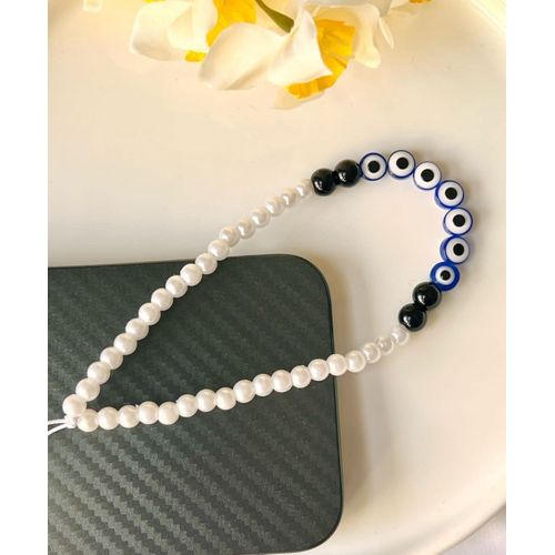 Lanière Strap Evil Eye Blue & White & Black Perle Classique