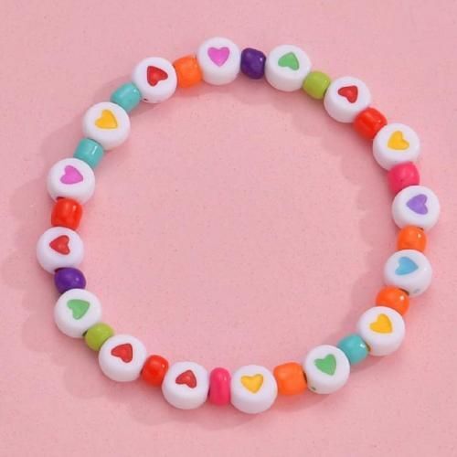 Bracelet Perle Multi Couleurs Hearts Coloré