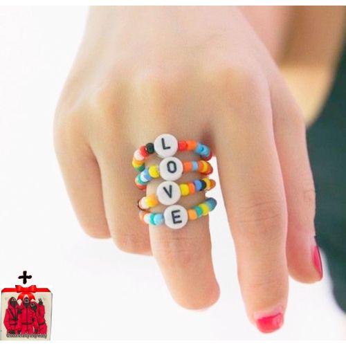 Pack De 4 Fabuleuses Bagues Love Élastiques + Sticker Choose