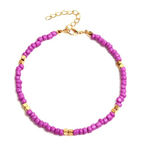 Bracelet Purple & Gold Beads