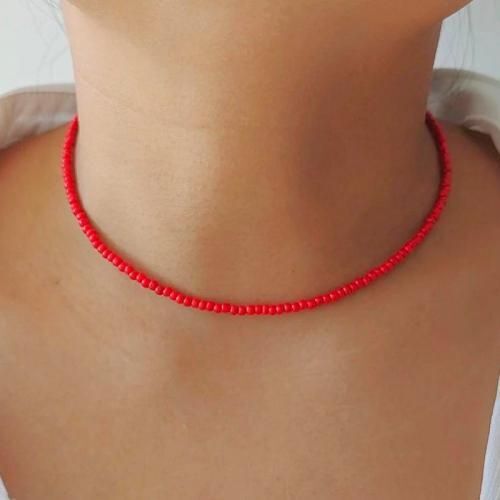 Collier Rouge Classique Et Simple thumbnail 3