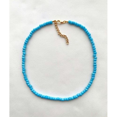 Collier Perle Bleu Ciel Simple Et Classique