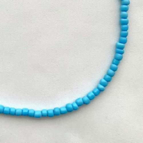 Collier Perle Bleu Ciel Simple Et Classique