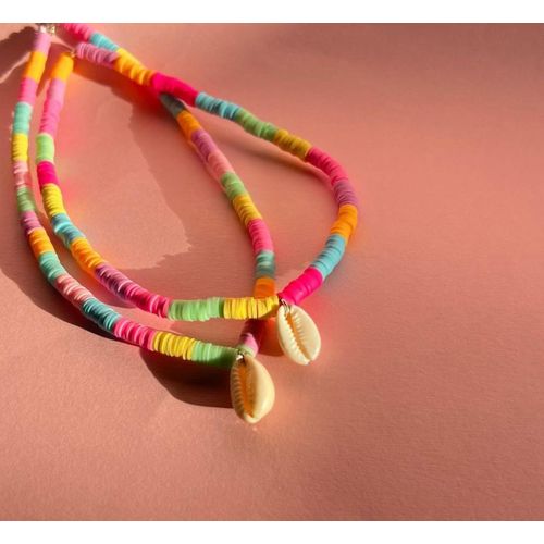 Pack 2 Collier Heishi Colorful & Wed3a Coquillage