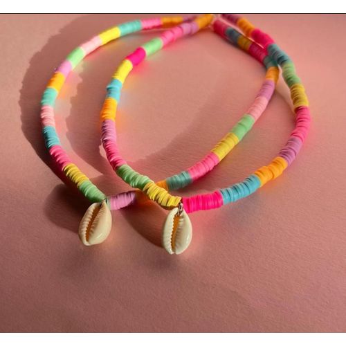 Pack 2 Collier Heishi Colorful & Wed3a Coquillage