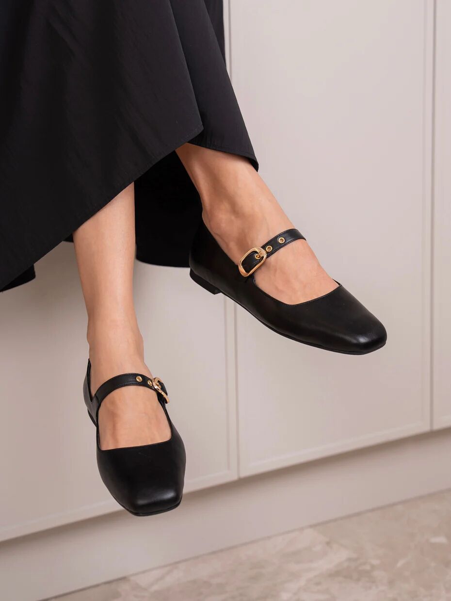 Ballerines Mary Jane En Cuir