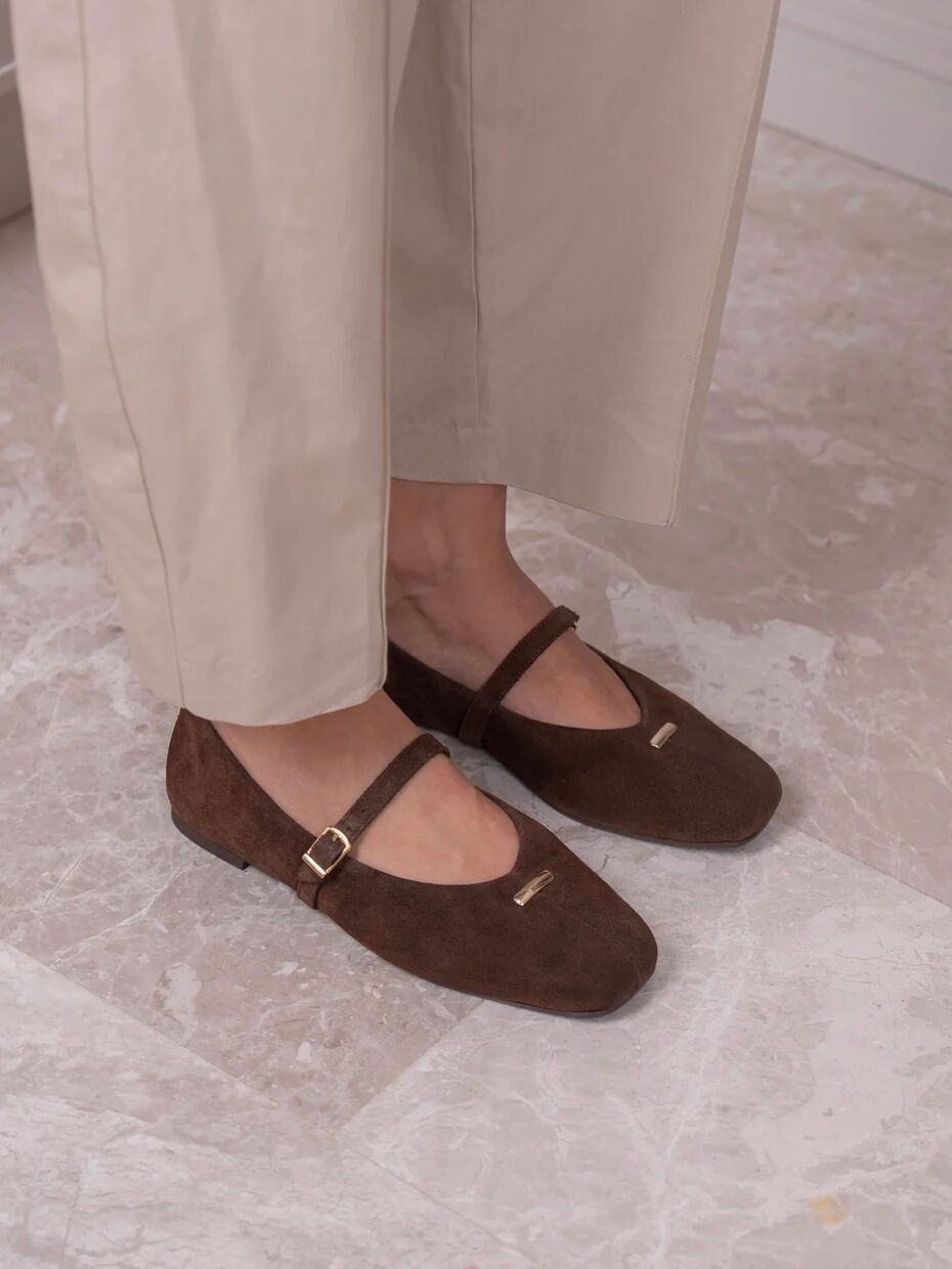 Ballerines Mary Jane En Cuir