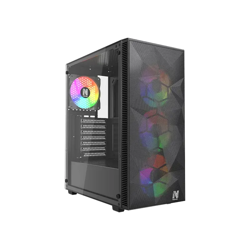 <p>Le <strong>NOVA VANDAL PS195-1 Noir</strong> est un <strong>Boitier Gamer</strong> élégant au <strong>format Moyen Tour</strong>, idéal pour les configurations performantes. Conçu pour accueillir les cartes mères <strong>ATX</strong>, <strong>MICRO-ATX</strong> <strong>et ITX</strong>, il répond aux besoins des gamers à la recherche de puissance et de flexibilité.</p> thumbnail 4