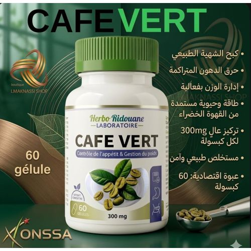 Herbo Ridouane Pack Café Vert Pour La Minceur Et Le Contrôle Du Poids, 300 Mg - 60 Gélule