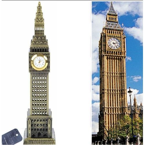 Antique Big Ben Statue Londres Repère Modèle Figurine En Méta