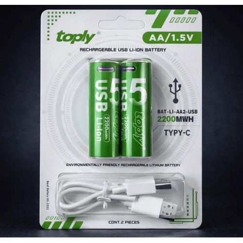 Piles Aa Rechargeables Usb Type-c - Aa/1.5 Volt 2200 Mwh Batteries Rechargeables Au Lithium Batterie Rechargeable.