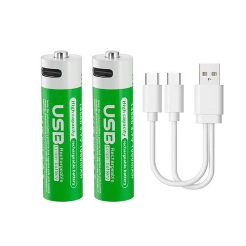 Piles Aa Rechargeables Usb Type-c - Aa/1.5 Volt 2200 Mwh Batteries Rechargeables Au Lithium Batterie Rechargeable. thumbnail 3