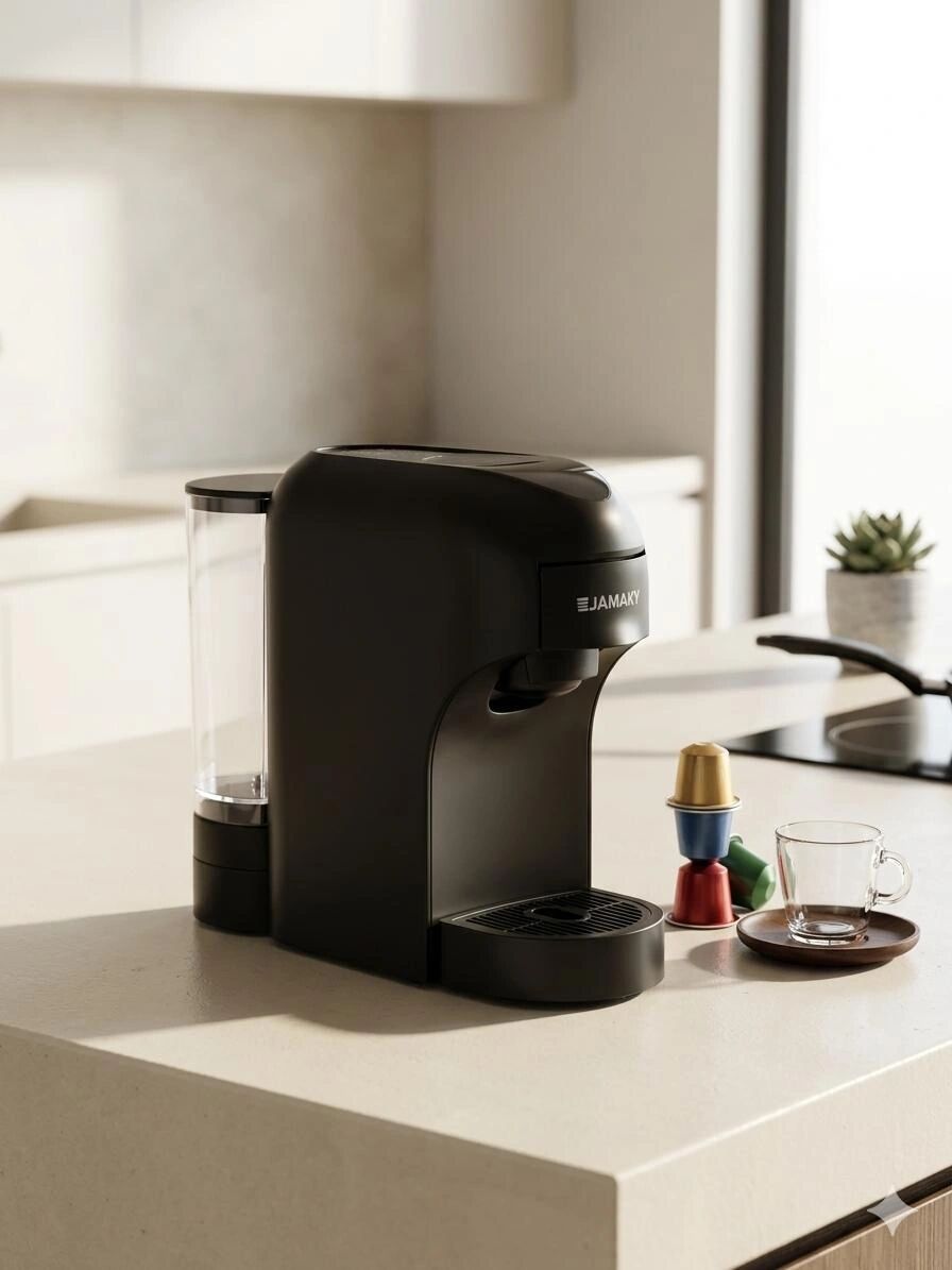 Machine À Café Multi-capsules 1450w 19 Bars – Réservoir 0,6 L Noir Mat Élégant thumbnail 3