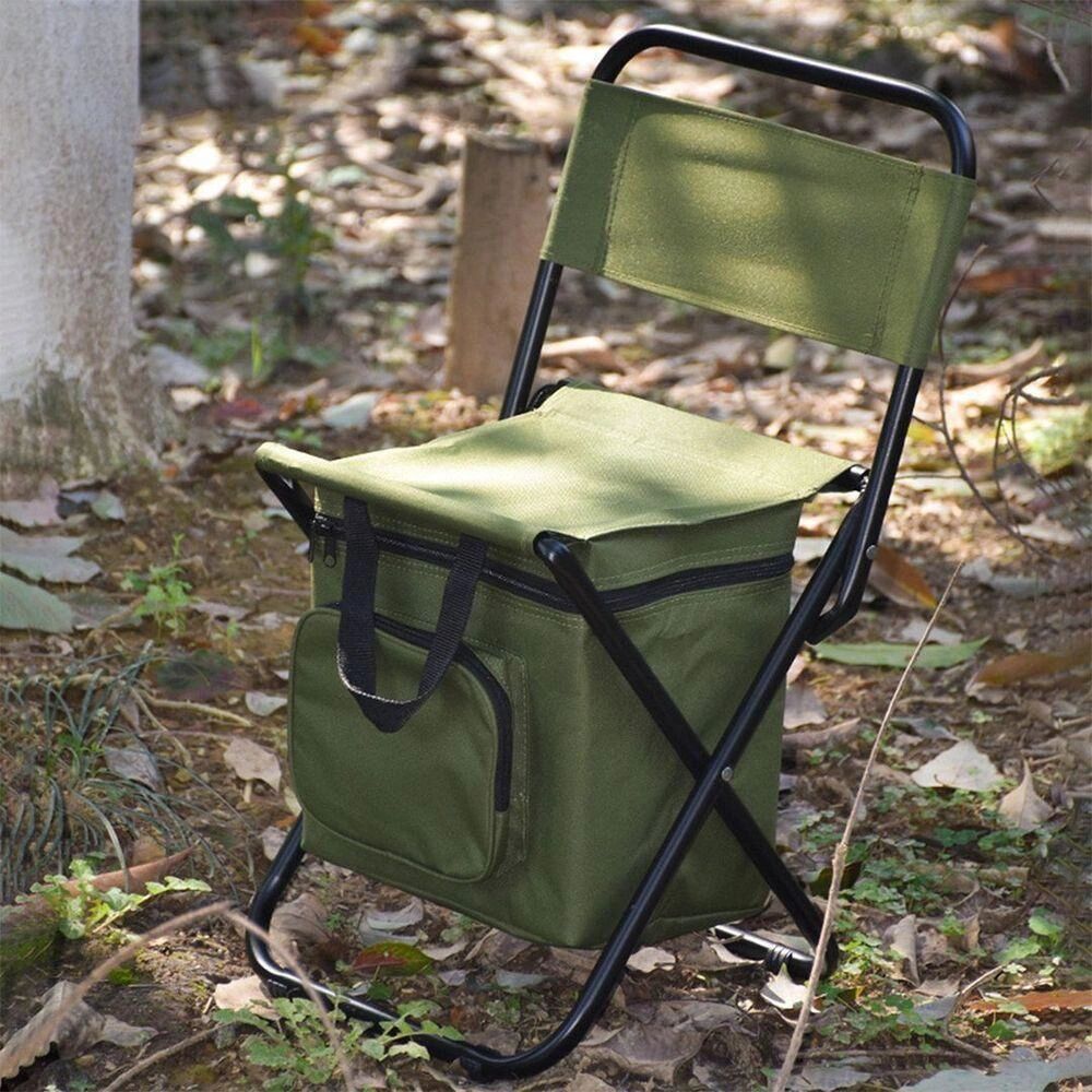 Chaise De Pêche Pliante 3-en-1 Avec Sac Isotherme Et Sac À Dos