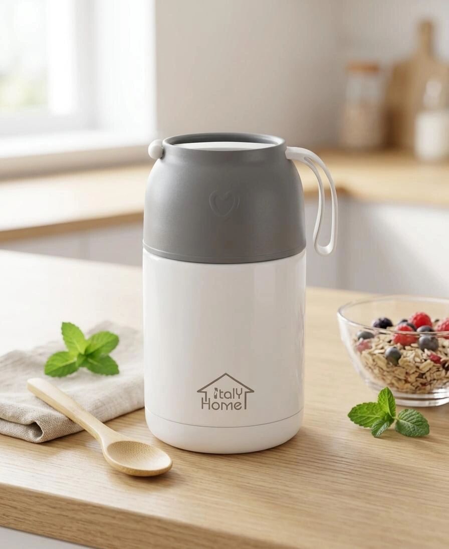 Porte-manger Isotherme Inox 650 Ml – Lunch Box Thermos Chaud/froid Avec Poignée Ergonomique