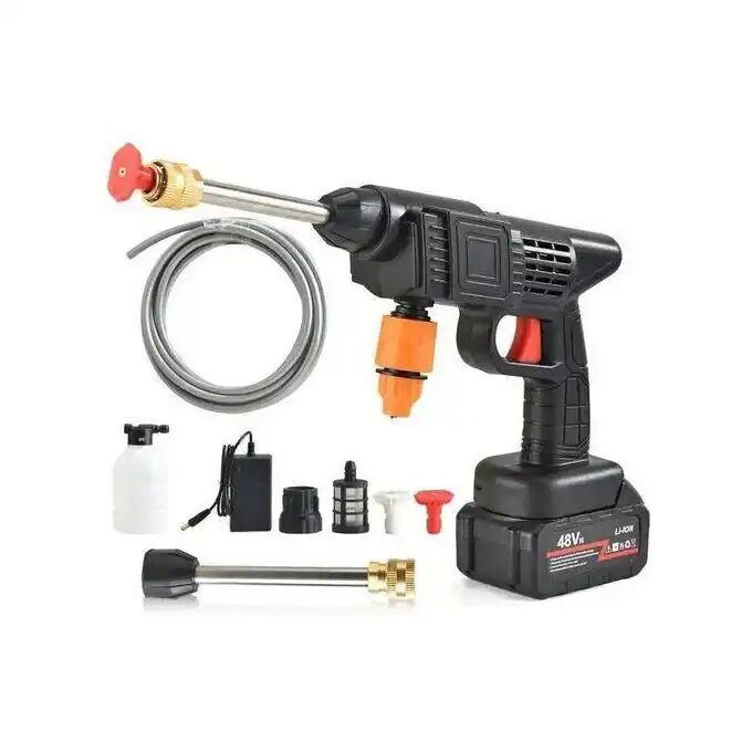 Pistolet À Eau Portable Électrique Haute Pression,pistolet De Lavage Deau Sans Fil, Avec 2 Batteries 48v
