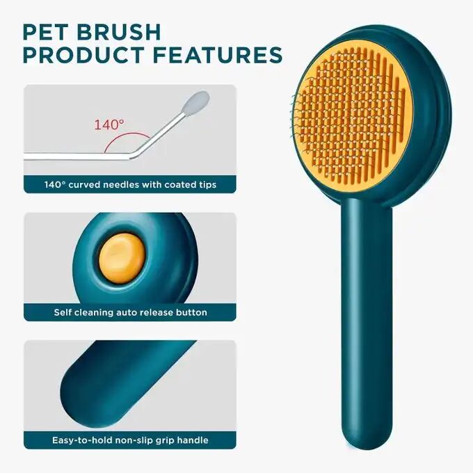 Brosse De Toilettage Pour Chats Et Chiens,élimine Les Poils Lâches Couleur Aléatoire thumbnail 4