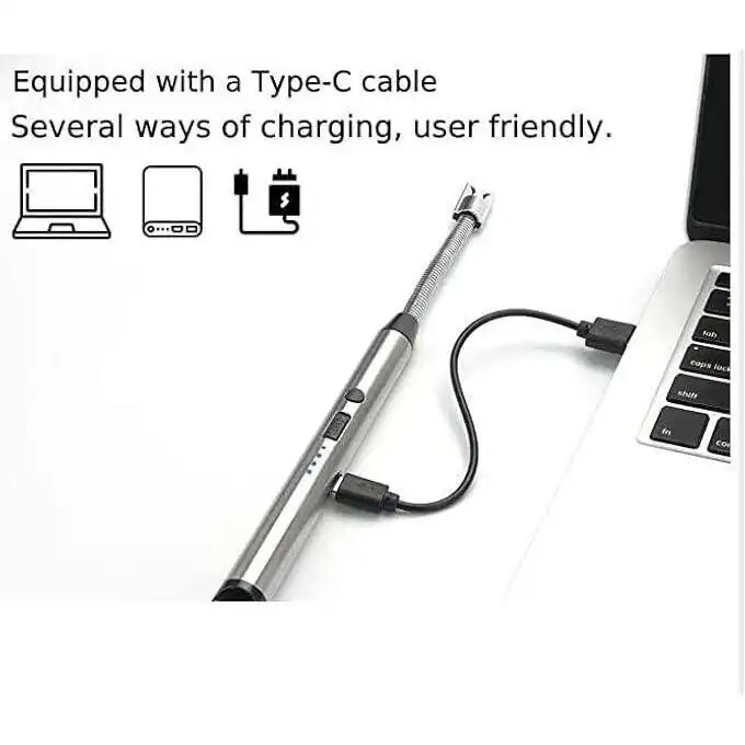 Briquet Électrique À Bougie, Verrouillage De Sécurité, Port Usb Type-c, Couleur Aléatoir