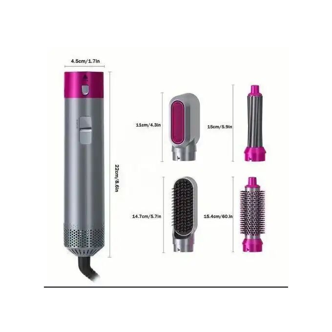 Séchoir Cheveux 5 In 1 Brosse A Air Chaud Multifonctions Électrique