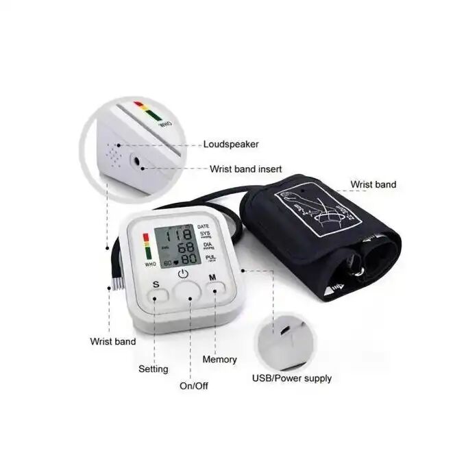 Tensiomètre Poignet Intelligent Rechargeable, Affichage Clair, Mesure Rapide