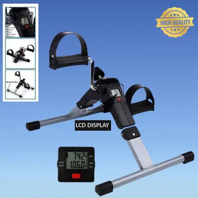 Mini Pédalier Dexercice Compact, Vélo De Bureau Pour Jambes Et Bras Avec Résistance Réglable, Écran Lcd thumbnail 1
