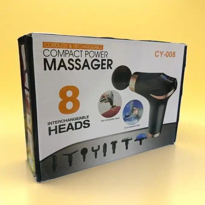 Massage Gun Cy-008, 8 Têtes Incluses Réglage Led, Relaxation Et Bien-être, Couleur Aléatoire thumbnail 1