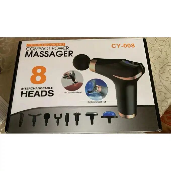 Massage Gun Cy-008, 8 Têtes Incluses Réglage Led, Relaxation Et Bien-être, Couleur Aléatoire thumbnail 2
