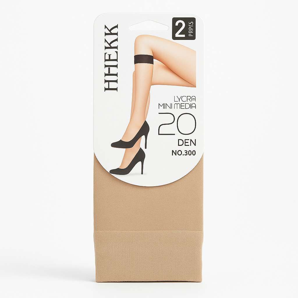 Bas Femme Lycra Mini Media 20 Den – Noir | Pack 2 Paires