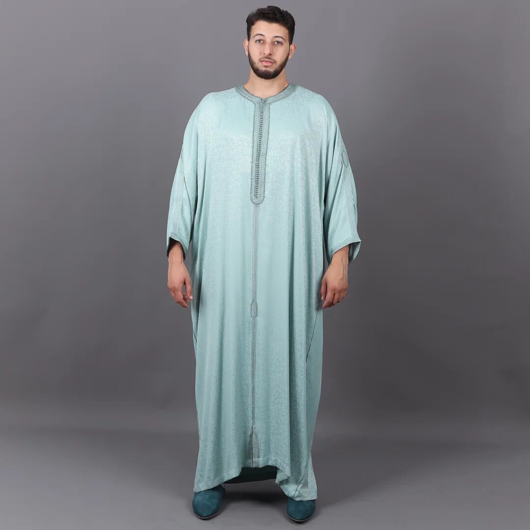 Gandoura Homme En Jacquard Vert Eau