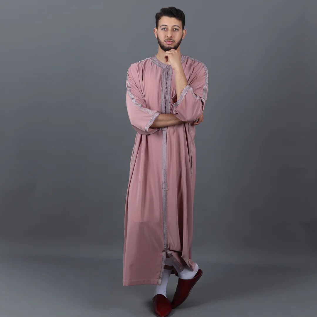 Gandoura Homme En Crêpe - Vieux Rose