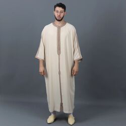 Gandoura Homme En Crêpe - Beige