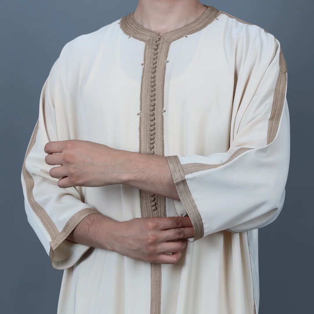 Gandoura Homme En Crêpe - Beige