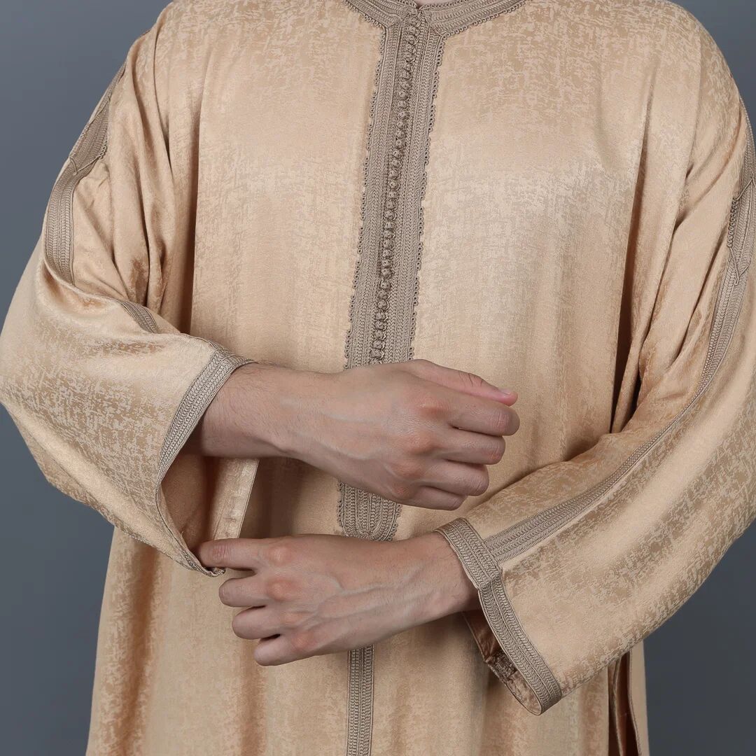 Gandoura Homme En Jacquard Beige