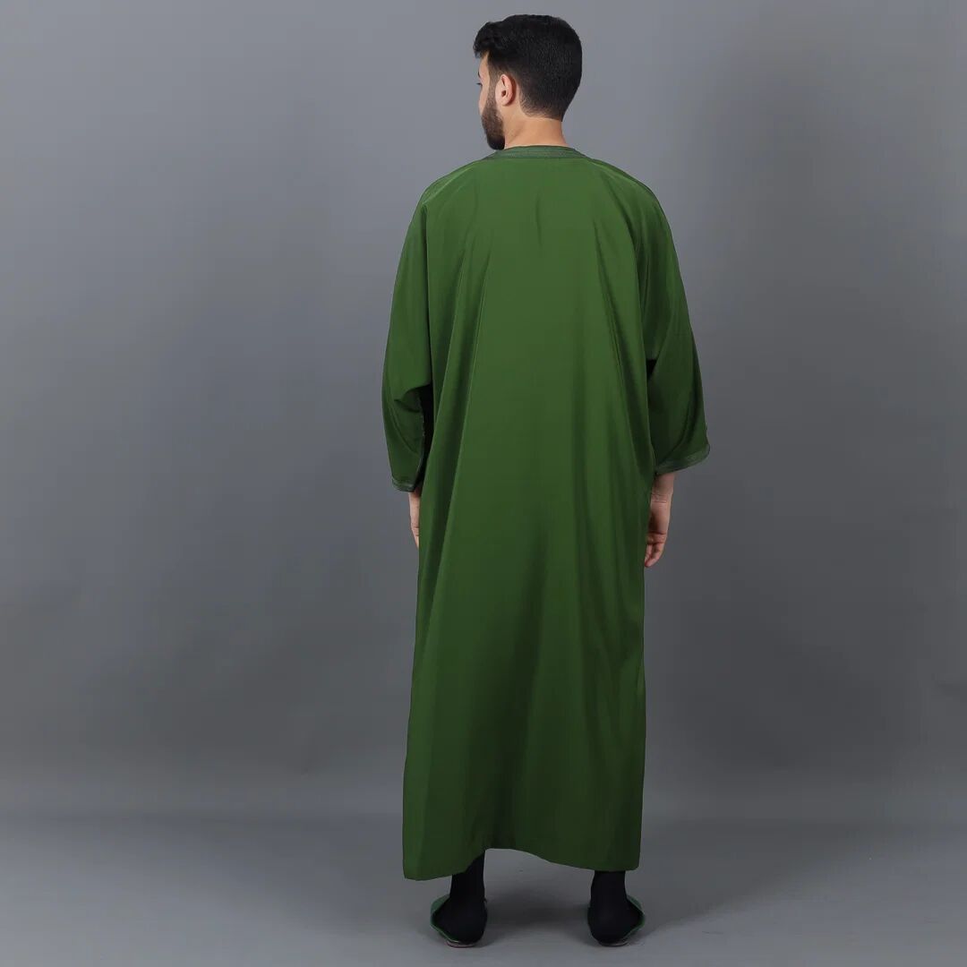 Gandoura Homme En Crêpe Vert Olive