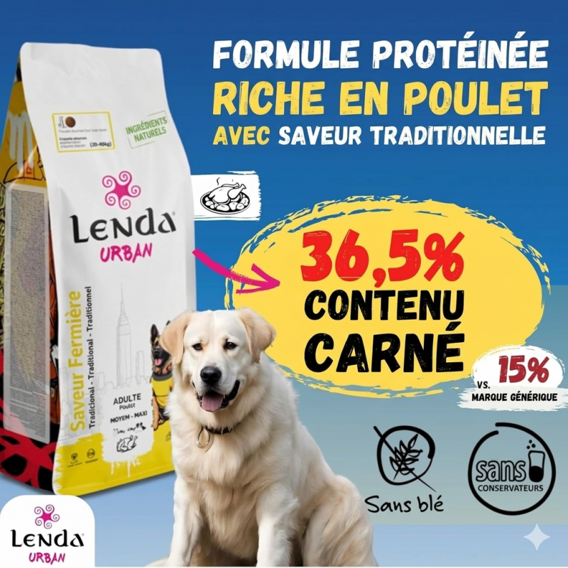 Croquette Urban Maxi Dog: Farm Flavour - Poulet: (races Moyennes Et Grandes,20 Et 40+ Kg) thumbnail 3