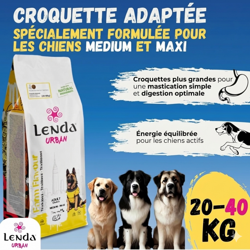 Croquette Urban Maxi Dog: Farm Flavour - Poulet: (races Moyennes Et Grandes,20 Et 40+ Kg) thumbnail 4